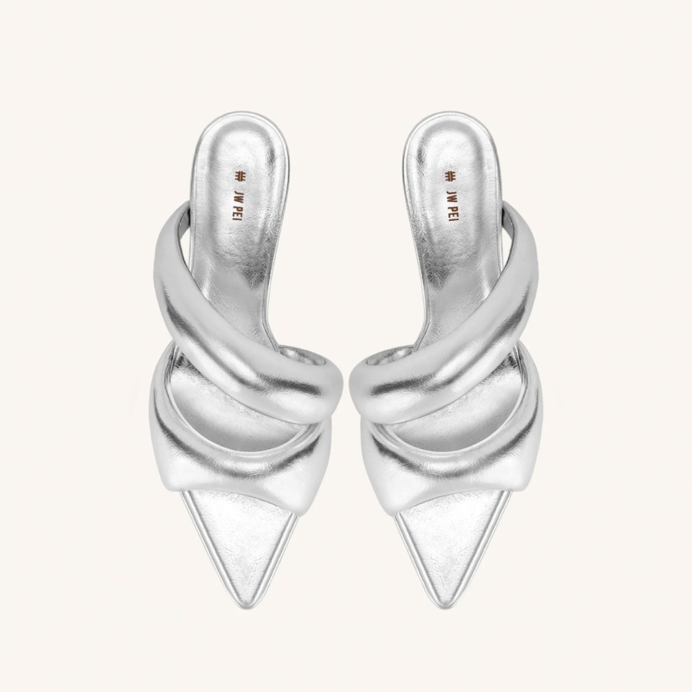 Jw pei Sara Mule silver sandals shoe